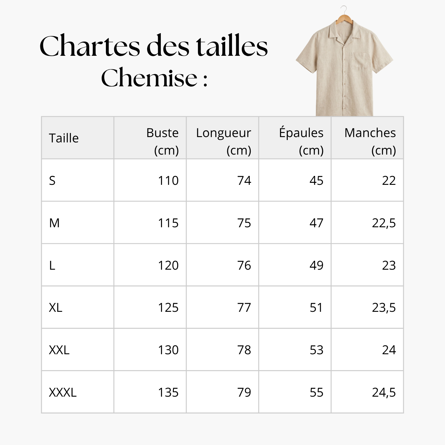 Chemise sable chaud
