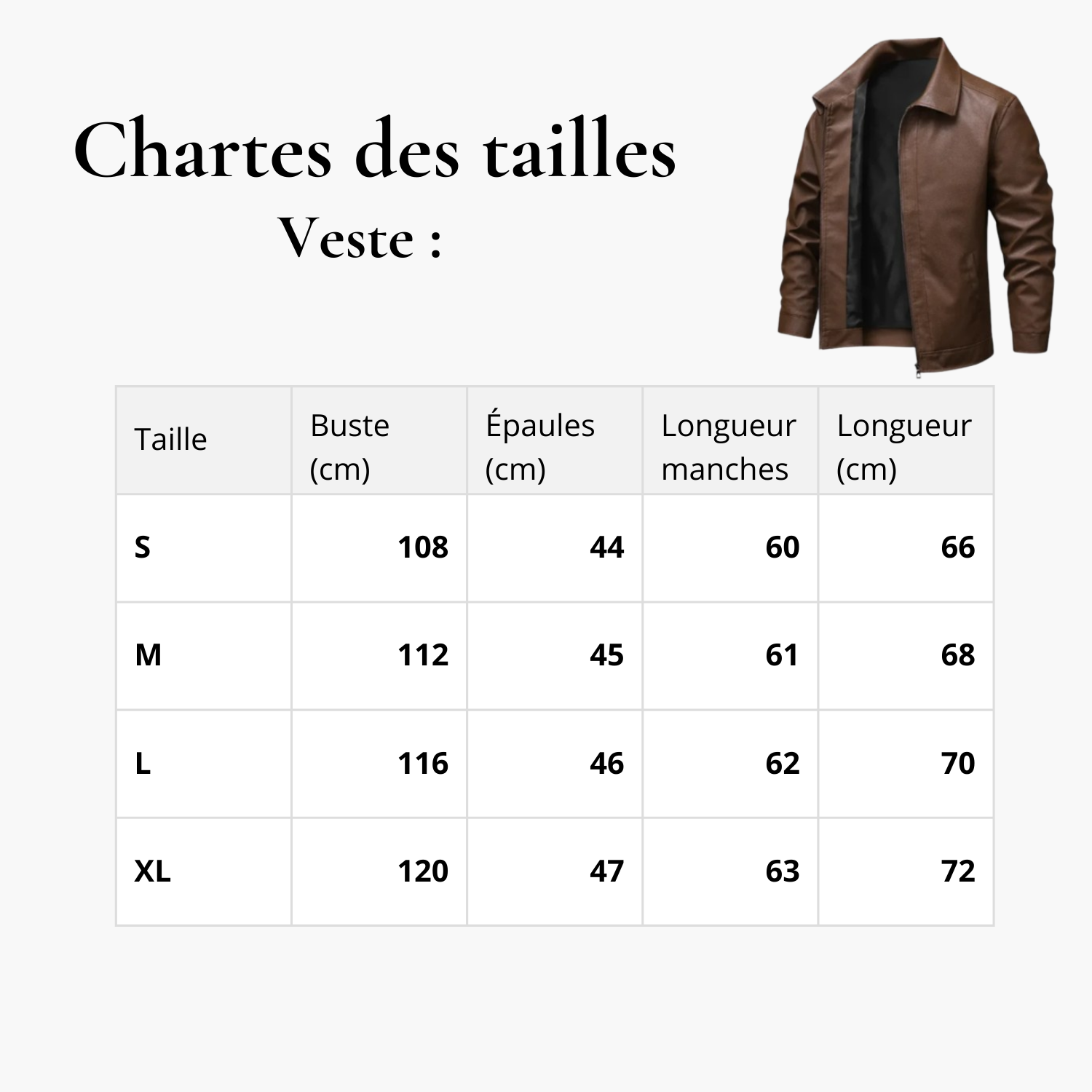 Veste cuir : Classique