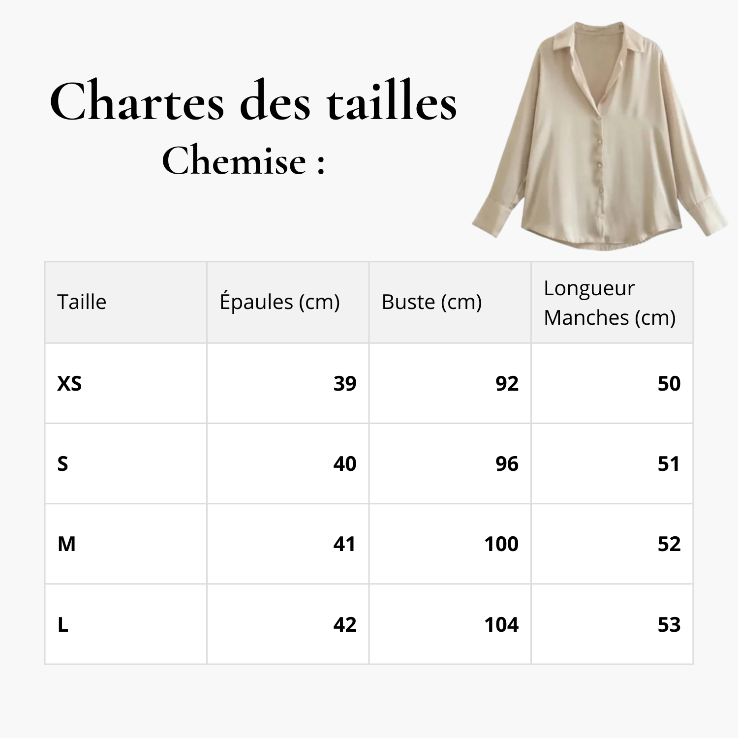 Chemise : Douce Soie