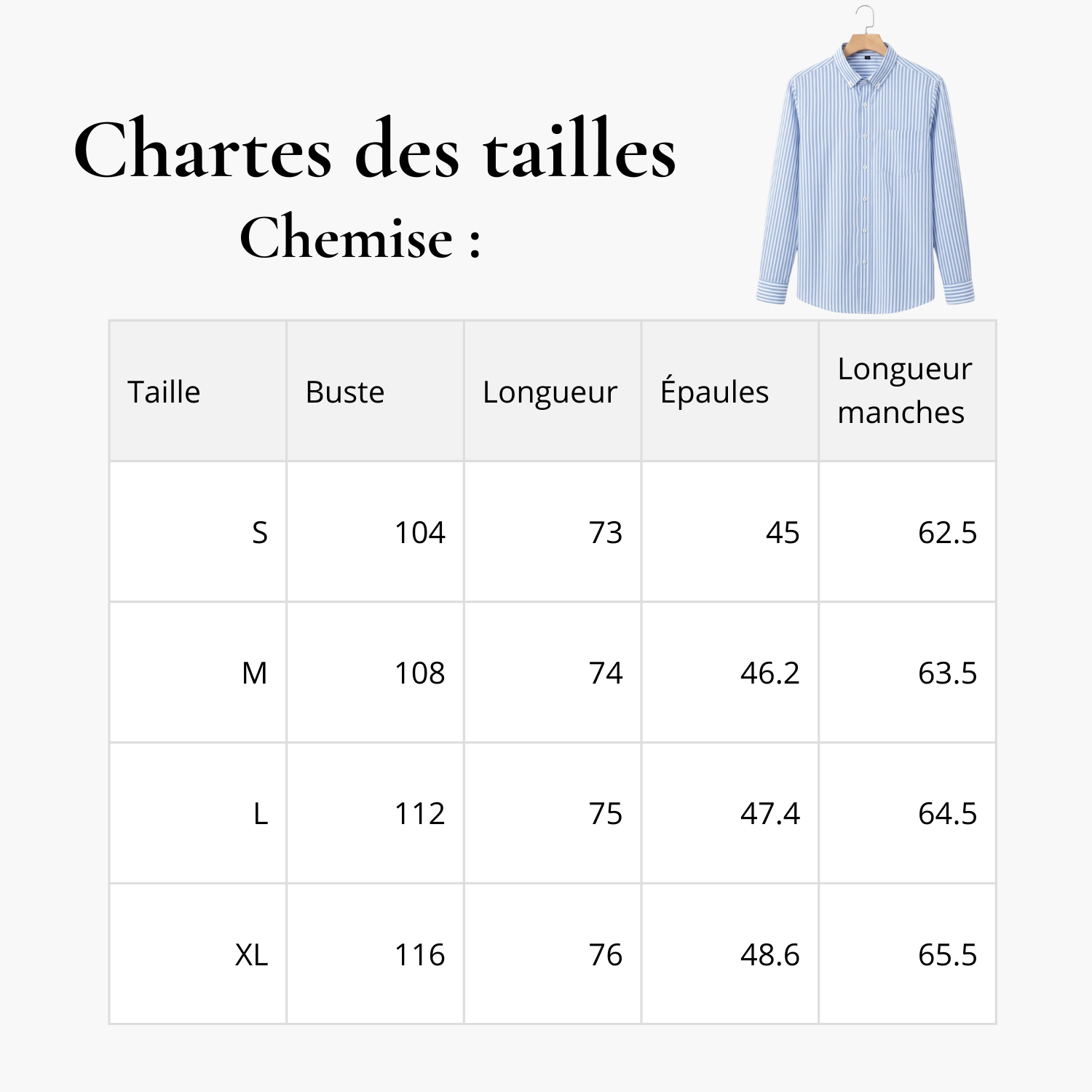 Chemise : Ciel rayé
