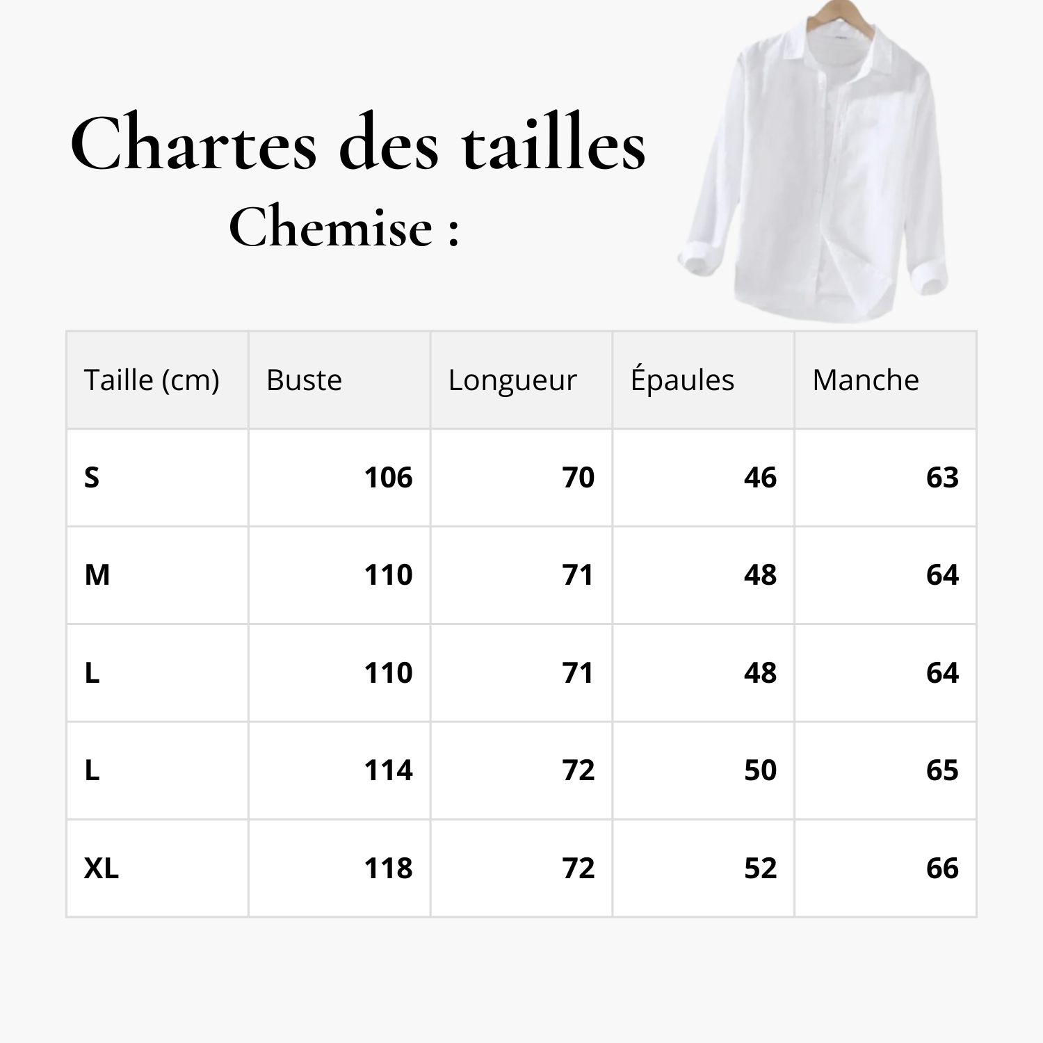 Chemise : Douce simplicité